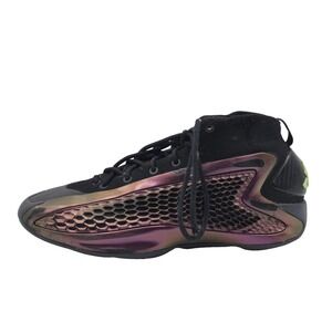 Adidas Basketball Shoes Mens Size 7 Black Iridescent Mid Top Mesh Sneakers